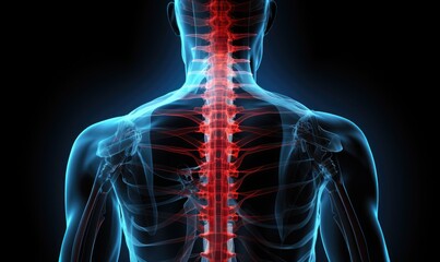 X-ray the vertebrae and intervertebral discs