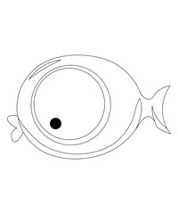 Fish Cartoon Coloring Page