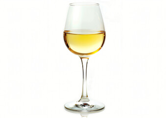 Glass of white wine isolated on white