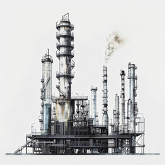 Graphics petrochemical plant on a white background