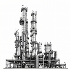 Graphics petrochemical plant on a white background