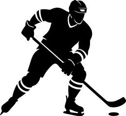 Sport Ice Hockey Silhouette Design Icon Logo