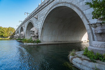 Fototapeta premium A porous modern stone bridge