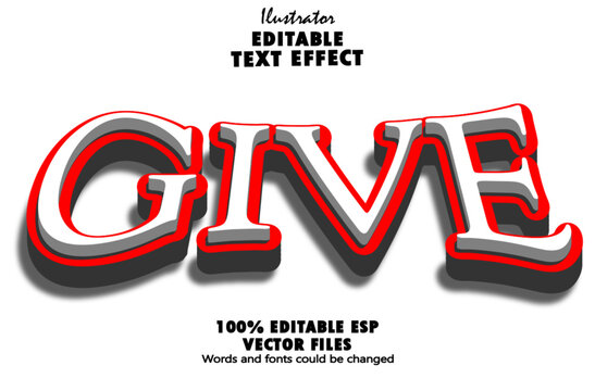Editable give text effect