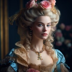 Fototapeta premium portrait photograph of MARIE ANTOINETTE , cinematic Generative AI