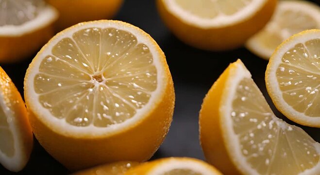Sun-Kissed Citrus, Lemons Bathed in Light Against a Dark Canvas
