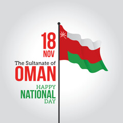 Oman national day vector illustration. Oman national day themes design concept with flat style vector illustration. Suitable for greeting card, poster and banner.