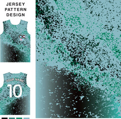 Abstract grunge green concept vector jersey pattern template for printing or sublimation sports uniforms football volleyball basketball e-sports cycling and fishing Free Vector.