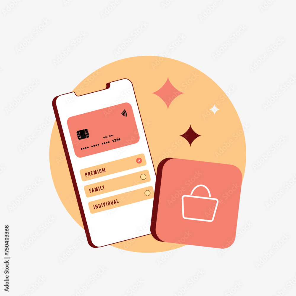 Poster manage in-app purchases - iap. digital transactions, auto-renewable subscriptions and automatic appl
