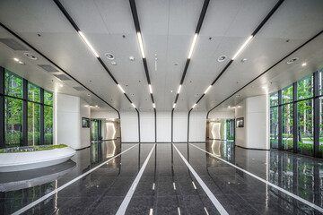 Bright Office Interior with LED Lighting