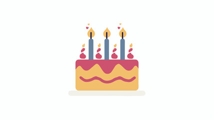 Birthday Cake Icon Vector Filled Flat Sign