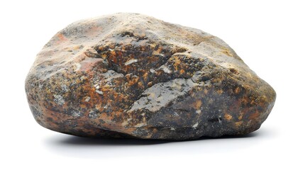 Fototapeta premium Big stone isolated on white background