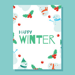 Cute winter greeting card design