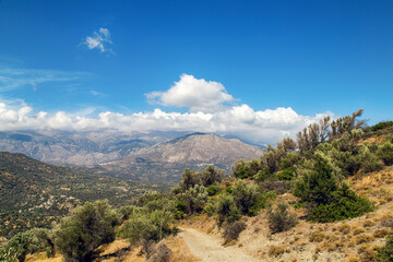 Mountain landscape on the island of Crete (Greece)