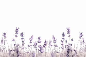 Minimalist illustration of purple lavender flowers isolated on white background