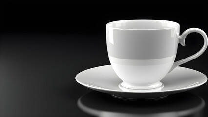Obraz na płótnie Canvas a white milk glass cup on a black background. white cup. white cup isolated on black