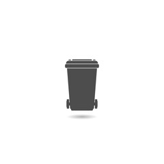 Rubbish bins for recycling  icon with shadow