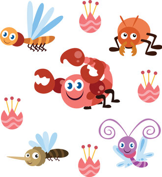 Cute little insect cartoon series