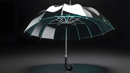 glassy umbrella on black background. 