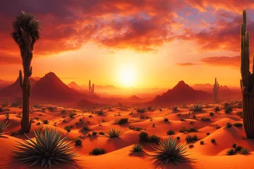 Crédence de cuisine en verre imprimé Rouge violet Fantastic Desert Landscape (JPG 300Dpi 10800x7200)