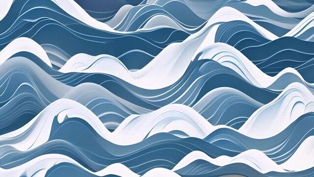 Blue japan sea wave seamless texture