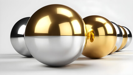 metallic gold ball illustration white ground
