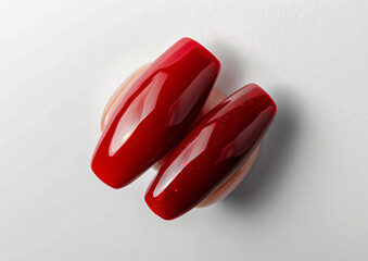 Red nail polish on white background  75
