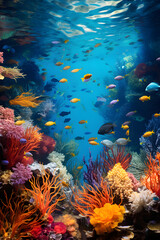 Naklejka na ściany i meble Vibrant Underwater World: A Mesmerizing Spectacle of the Marine Biodiversity
