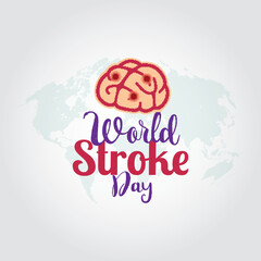 World stroke day vector illustration. World stroke day themes design concept with flat style vector illustration. Suitable for greeting card, poster and banner.