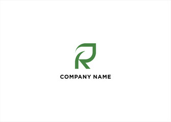 R Leaf Logo Stock Vector
