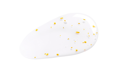 serum gel essence texture with gold closeup on a transparent background