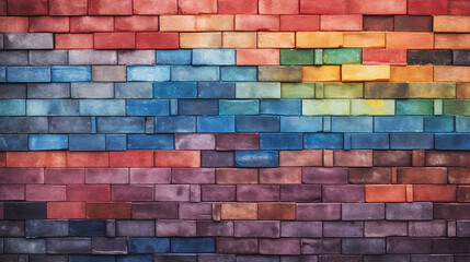 Multicolor brick wall