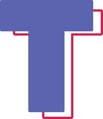 partriotic usa alphabet t outline