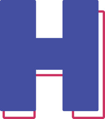 partriotic usa letter h