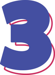 partriotic usa letter number 3 three