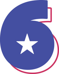 partriotic usa letter number 6 six