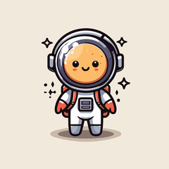 cute cartoon child astronout vector illustration