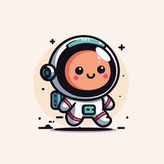 cute cartoon child astronout vector illustration