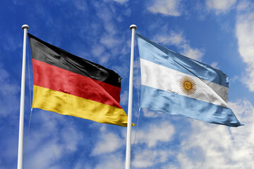 3D illustration, Germany and Argentina alliance and meeting, cooperation of states.