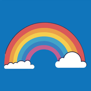 vector isolated of rainbow and cloud
