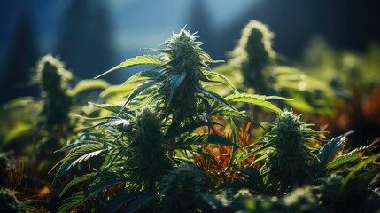 Cannabis marijuana cultivated in farm