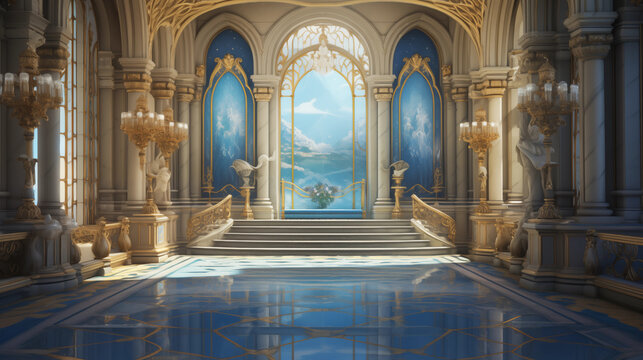 Palace interior background castle hall