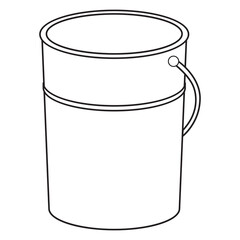 bucket line vector illustration