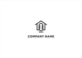 Home mic logo template vector icon design