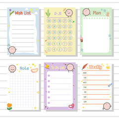 mini notepads 6 types collection set vector
