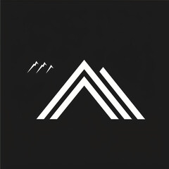 Simple Black Mountain Symbol Logo