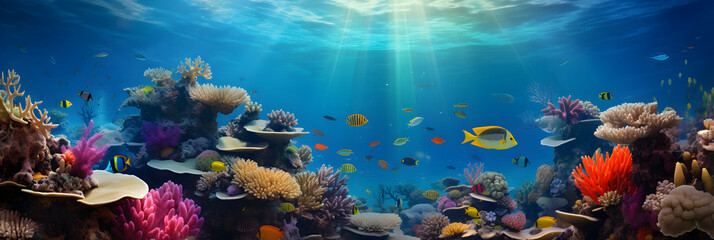 Fototapeta na wymiar Vibrant Underwater World: A Mesmerizing Spectacle of the Marine Biodiversity