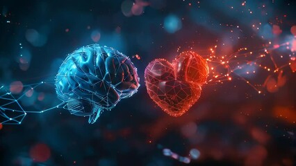 Human heart and brain connection illustration