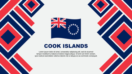 Cook Islands Flag Abstract Background Design Template. Cook Islands Independence Day Banner Wallpaper Vector Illustration. Cook Islands