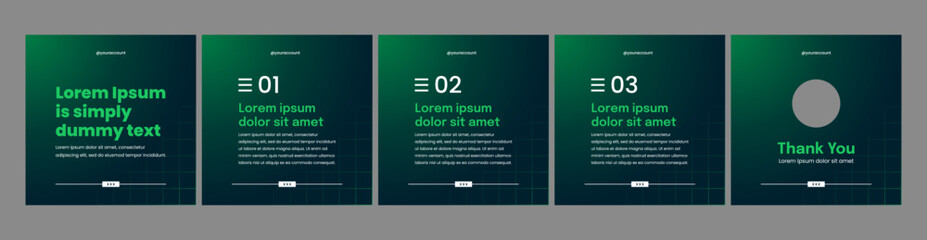 simple editable carousel template for social media posts © Rozin